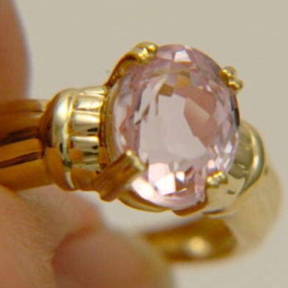 Solid 14k Pink Kunzite Ring - image 4
